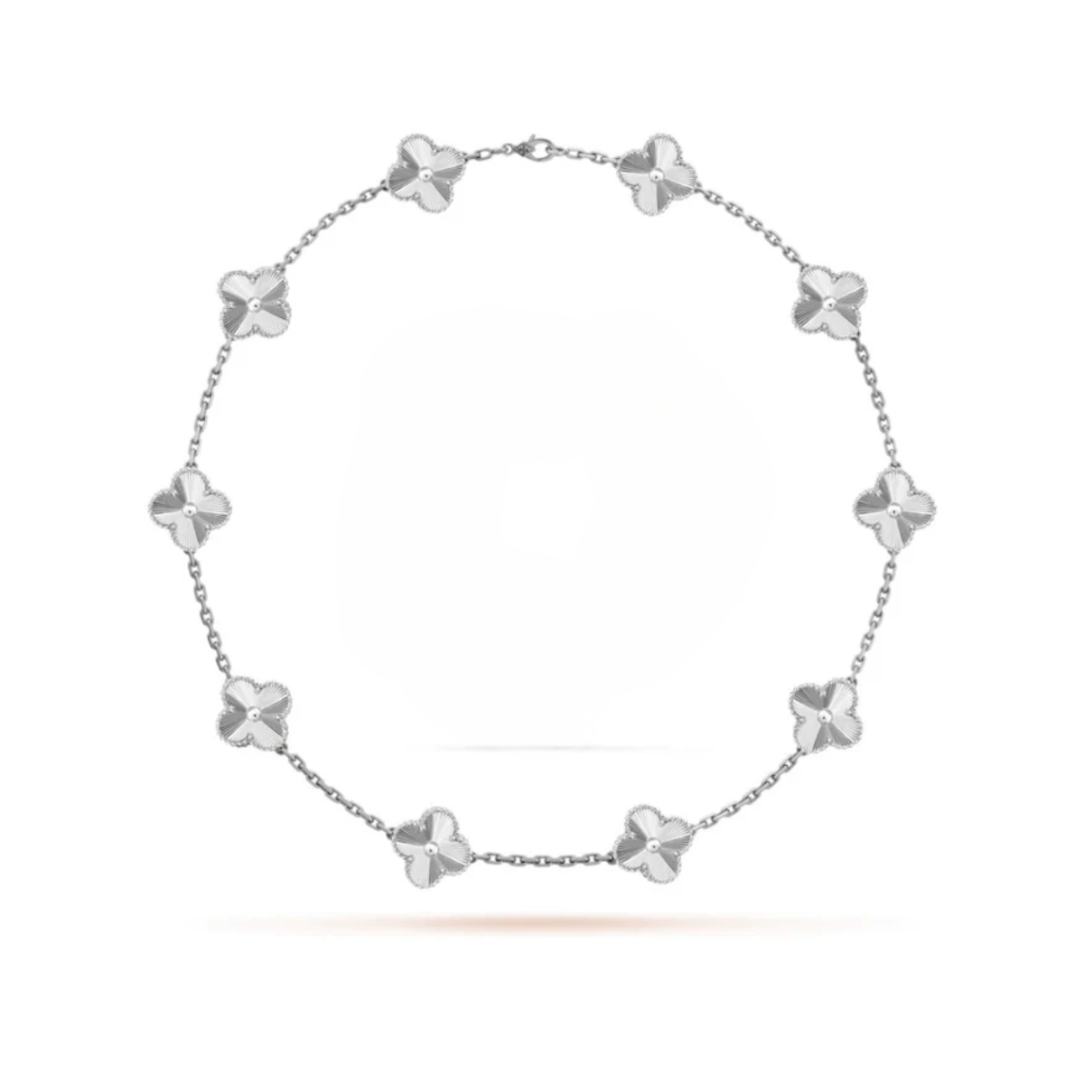 Colar Vintage Alhambra 10 Trevos Brilhante - Prata de Lei