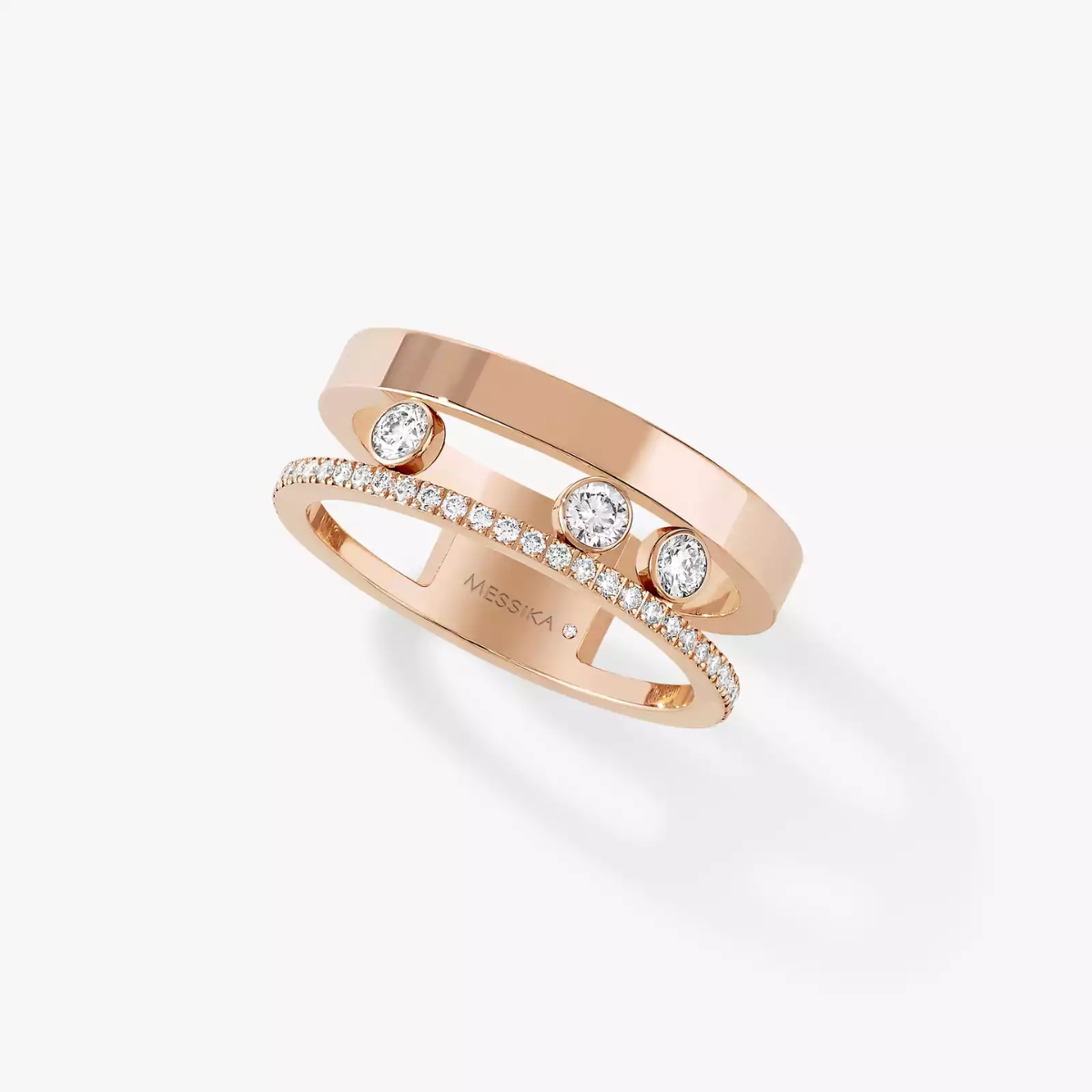Anel Duplo Romano Move - Ouro Rose
