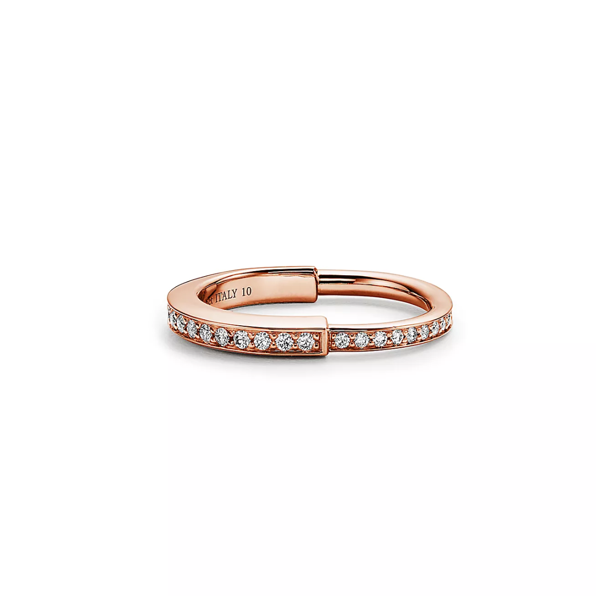 Anel Lock Cadeado Cravejado - Ouro Rose