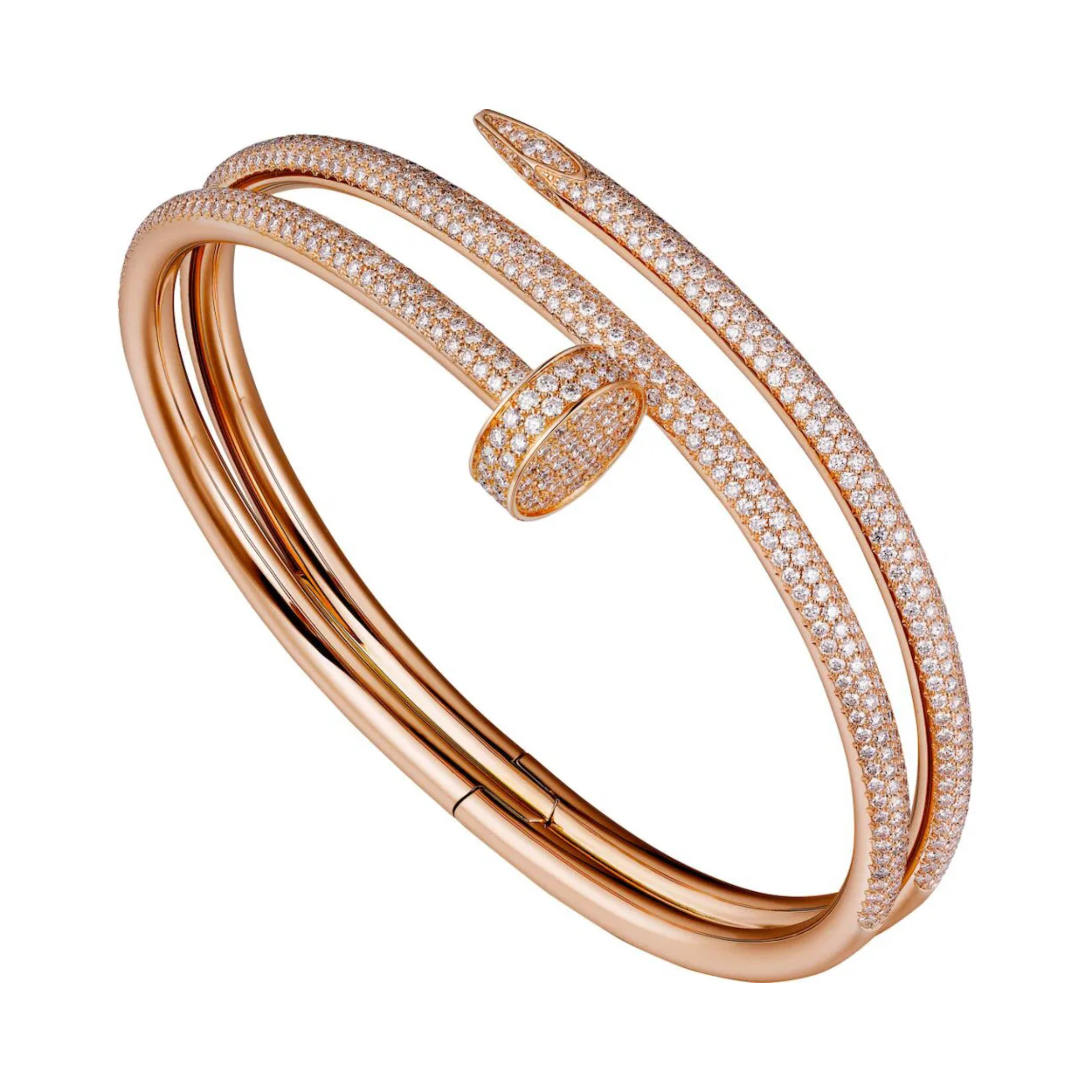 Bracelete Triplo Prego Juste un Clou Cravejado - Ouro rose