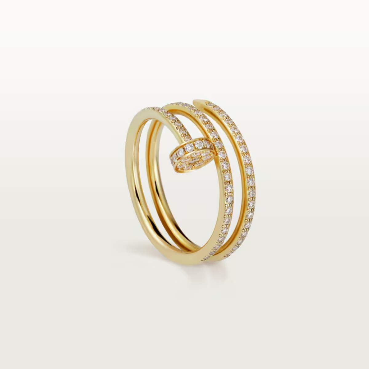 Anel Classic Triplo Prego Juste un Clou Cravejado - Ouro 18K