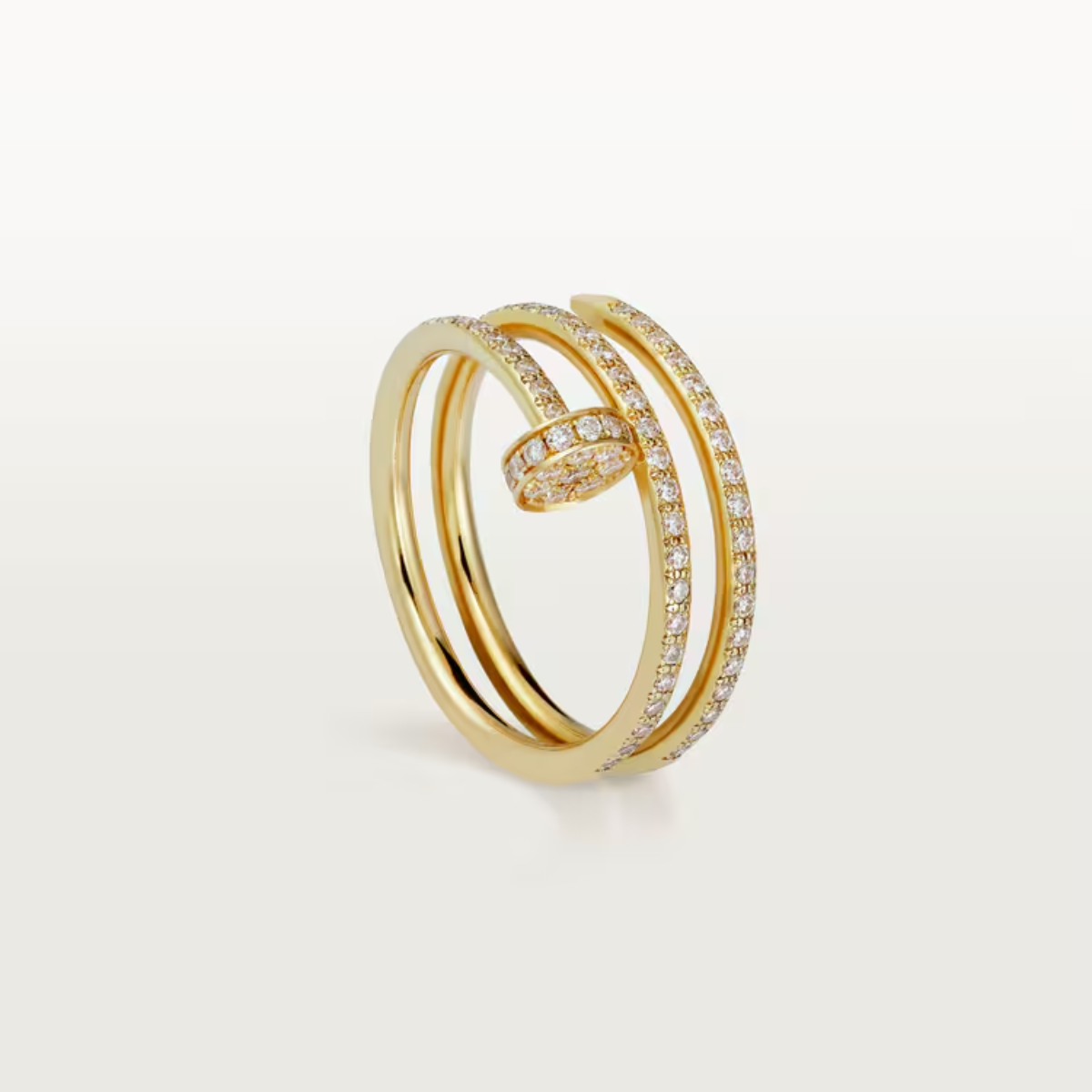 Anel Classic Triplo Prego Juste un Clou Cravejado - Ouro 18K