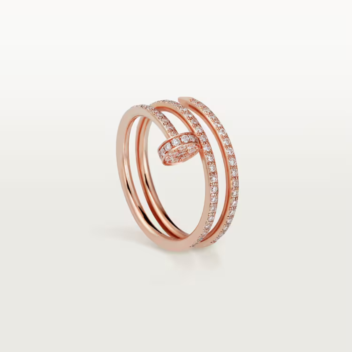 Anel Classic Triplo Prego Juste un Clou Cravejado - Ouro Rose