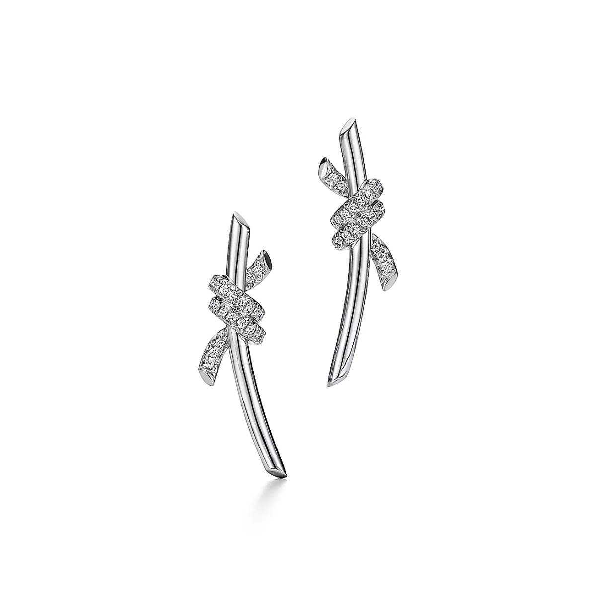 Brinco Knot Nó Cravejado Médio - Prata 925