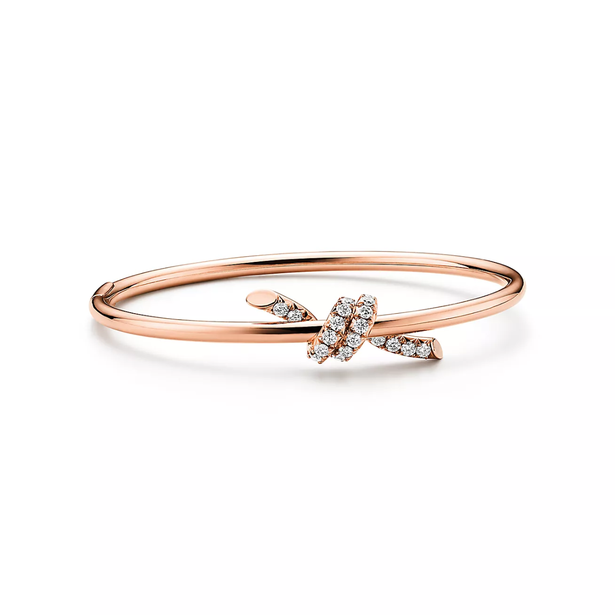 Bracelete Knot Nó Tiffany Cravejado - Ouro Rose
