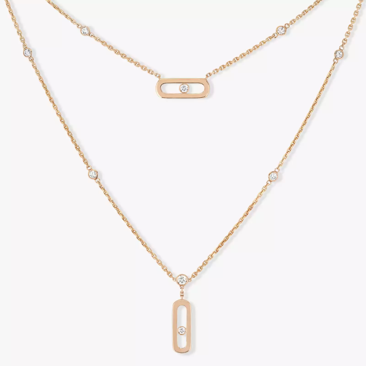 Colar Duplo Uno Move - Ouro Rose