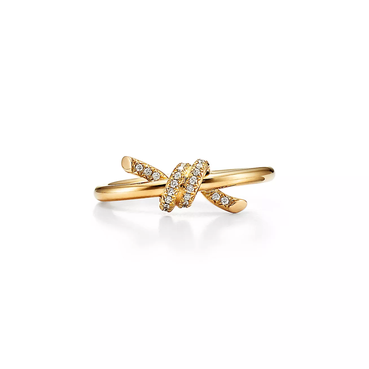 Anel Knot Nó Cravejado - Ouro 18k