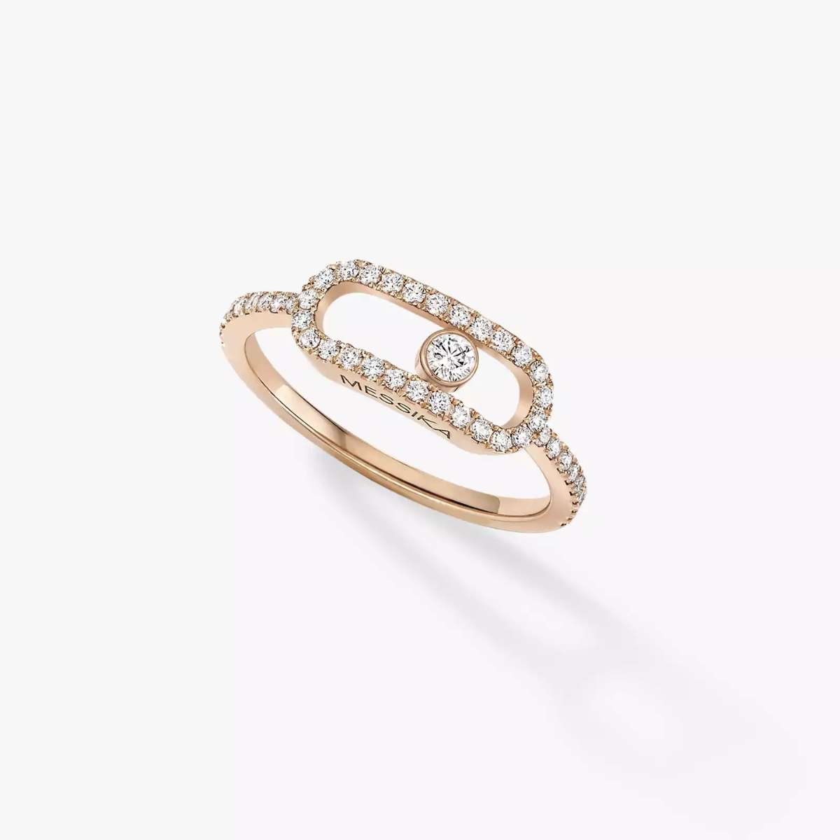 Anel Fino Uno Move Pavé - Ouro Rose
