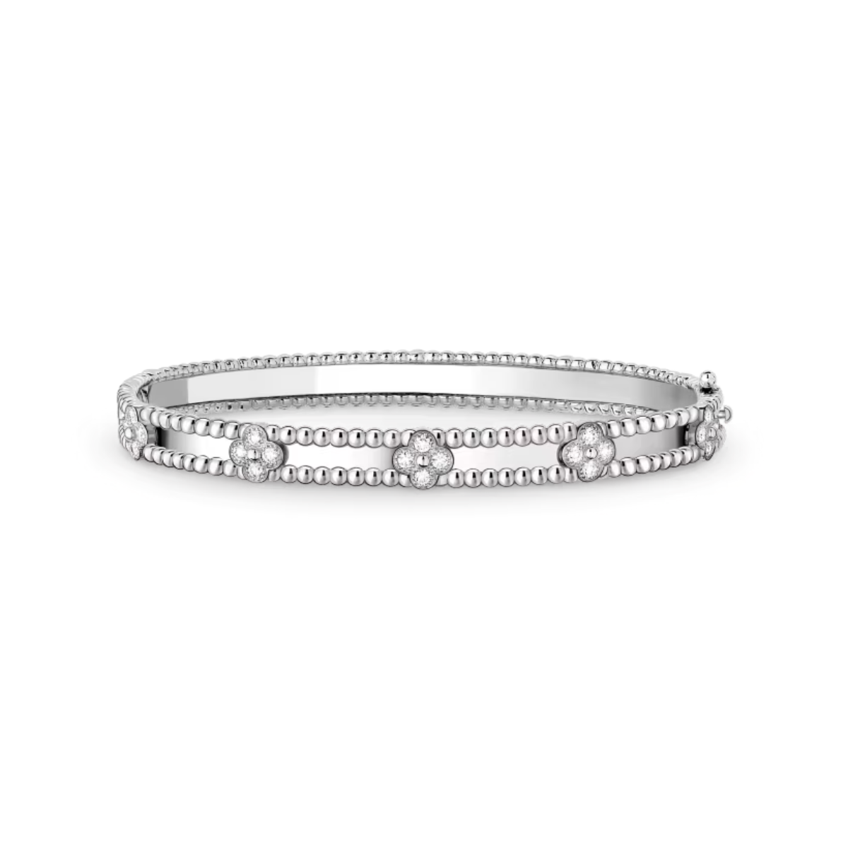 Bracelete Alhambra Trevos Perlee Signature - Prata 925