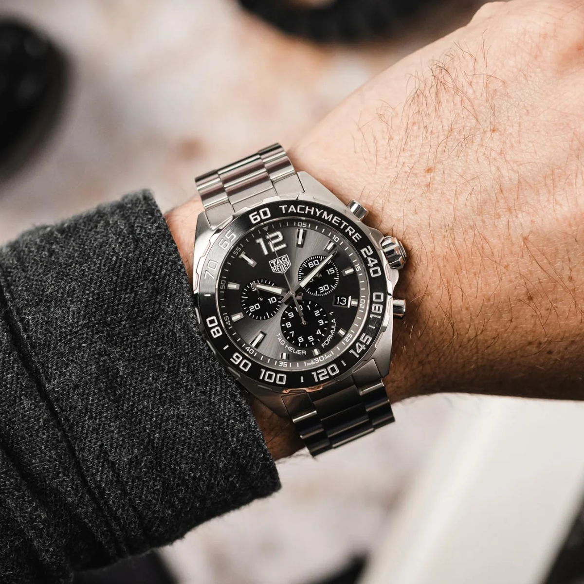 Relógio T.H Formula 1 Chronograph Fundo Cinza