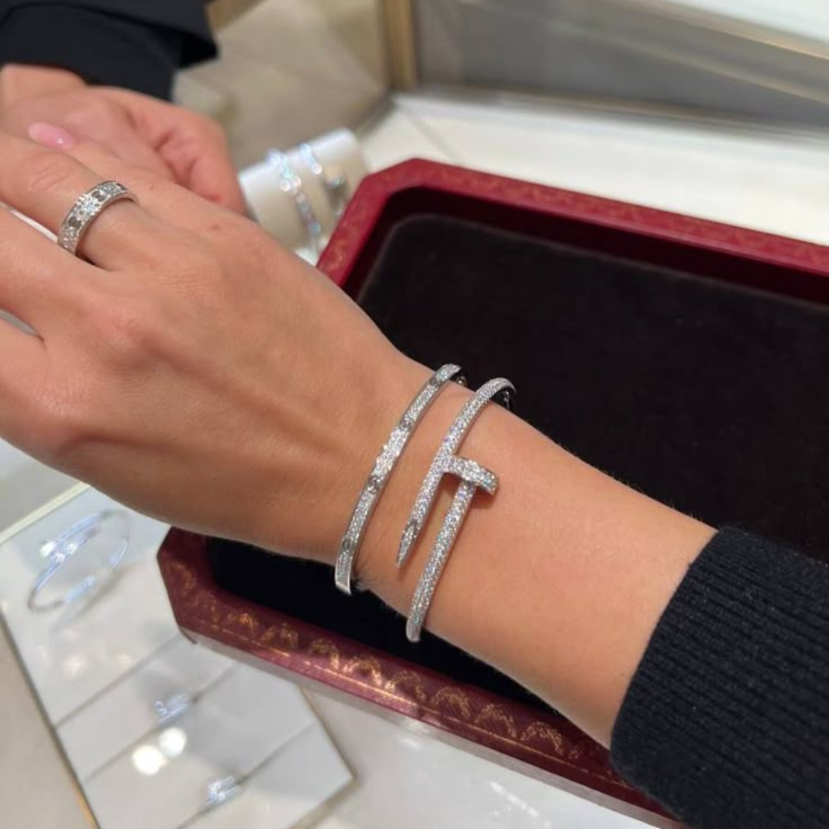 Bracelete Prego Juste un Clou Cravejado - Prata 925