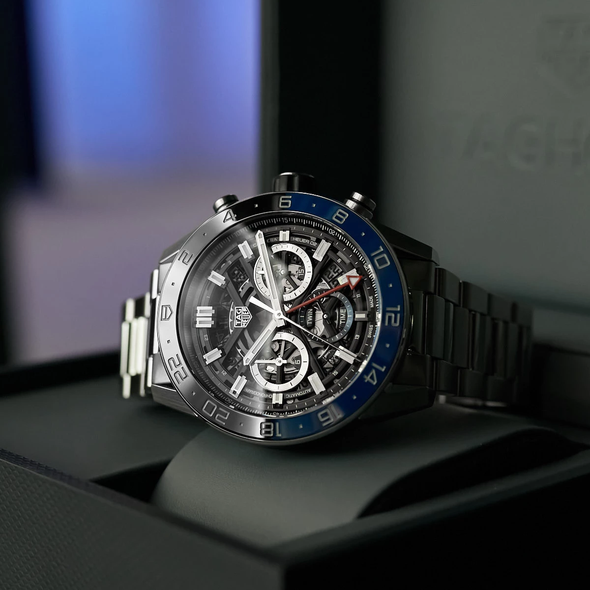 Relógio T.H Carrera GMT Twin Time Azul e Preto
