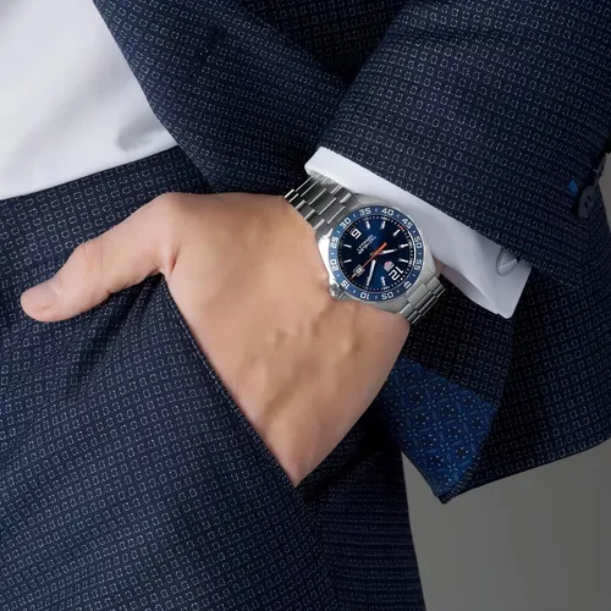Relógio T.H Formula 1 Date Fundo Azul