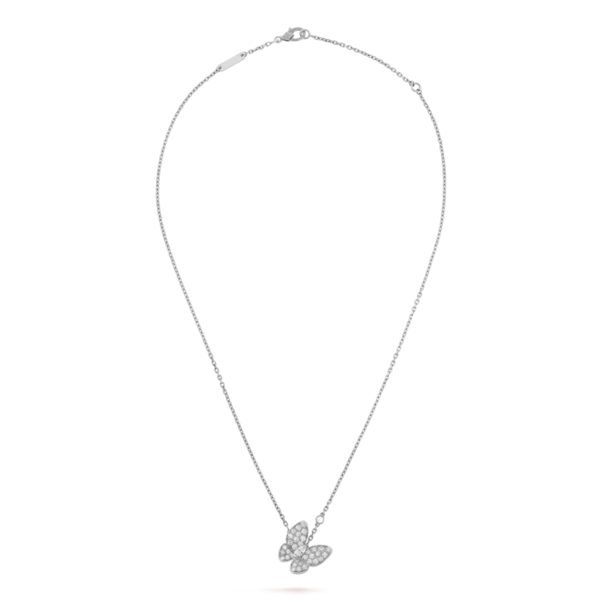 Colar Two Butterfly Pavé Brilhante - Prata 925