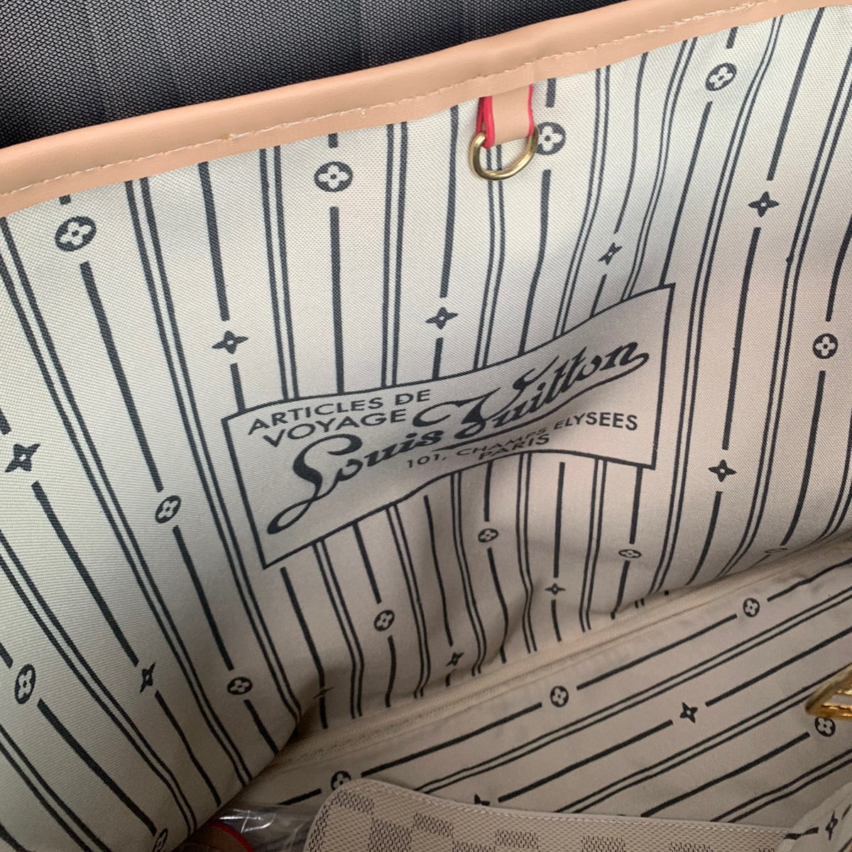 Bolsa LV Neverfull Grande Xadrez Claro