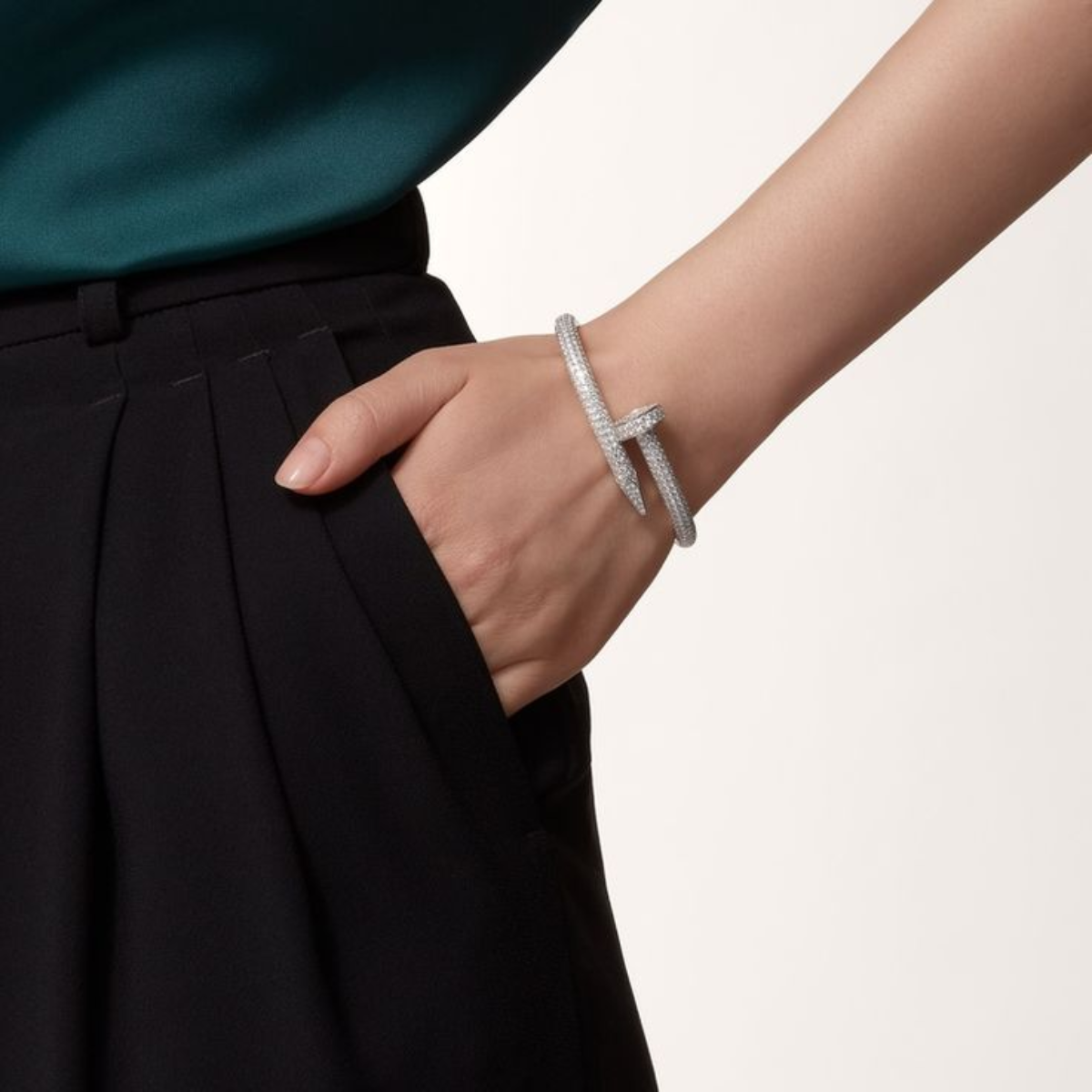 Bracelete Prego Juste un Clou Cravejado - Prata 925