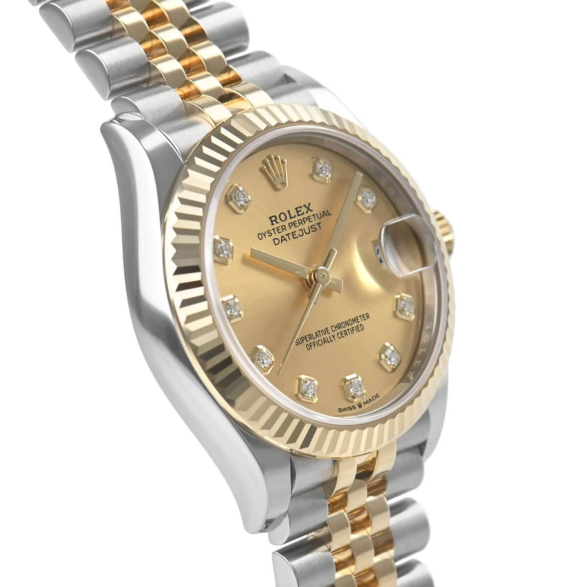 Relógio Datejust 31mm Pedras Two Tone Mostrador Dourado