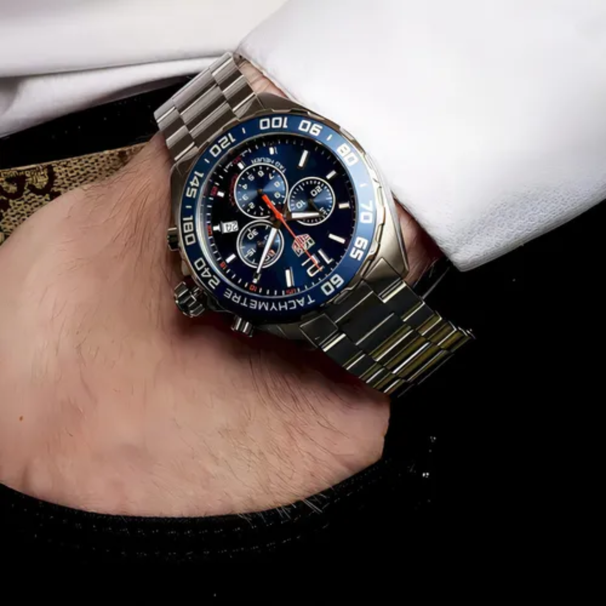 Relógio T.H Formula 1 Chronograph Fundo Azul