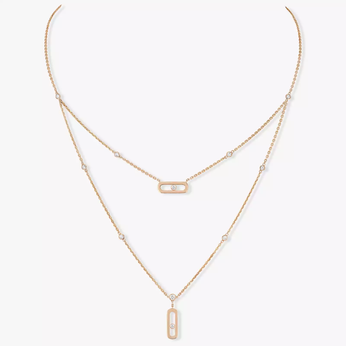 Colar Duplo Uno Move - Ouro Rose
