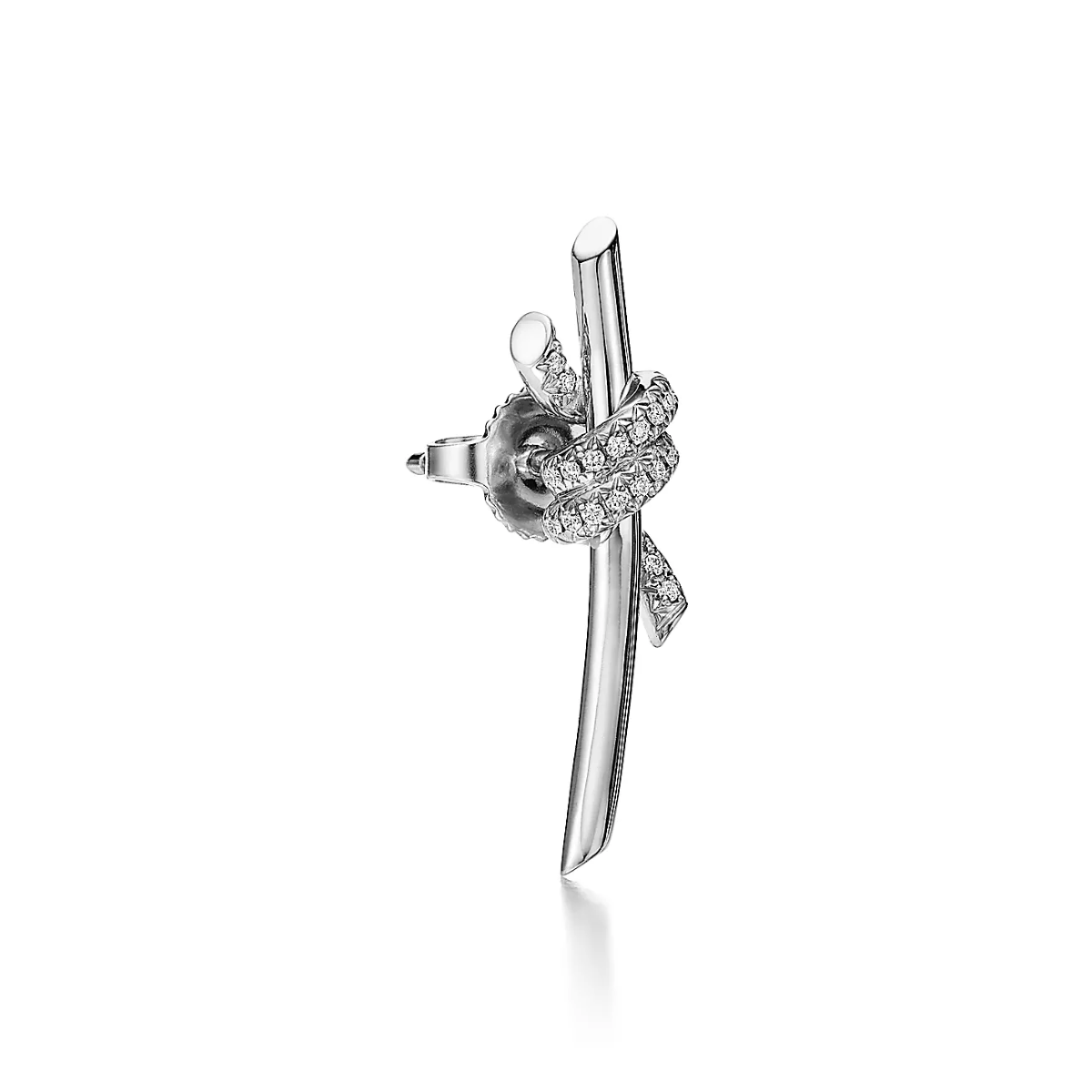 Brinco Knot Nó Cravejado Médio - Prata 925