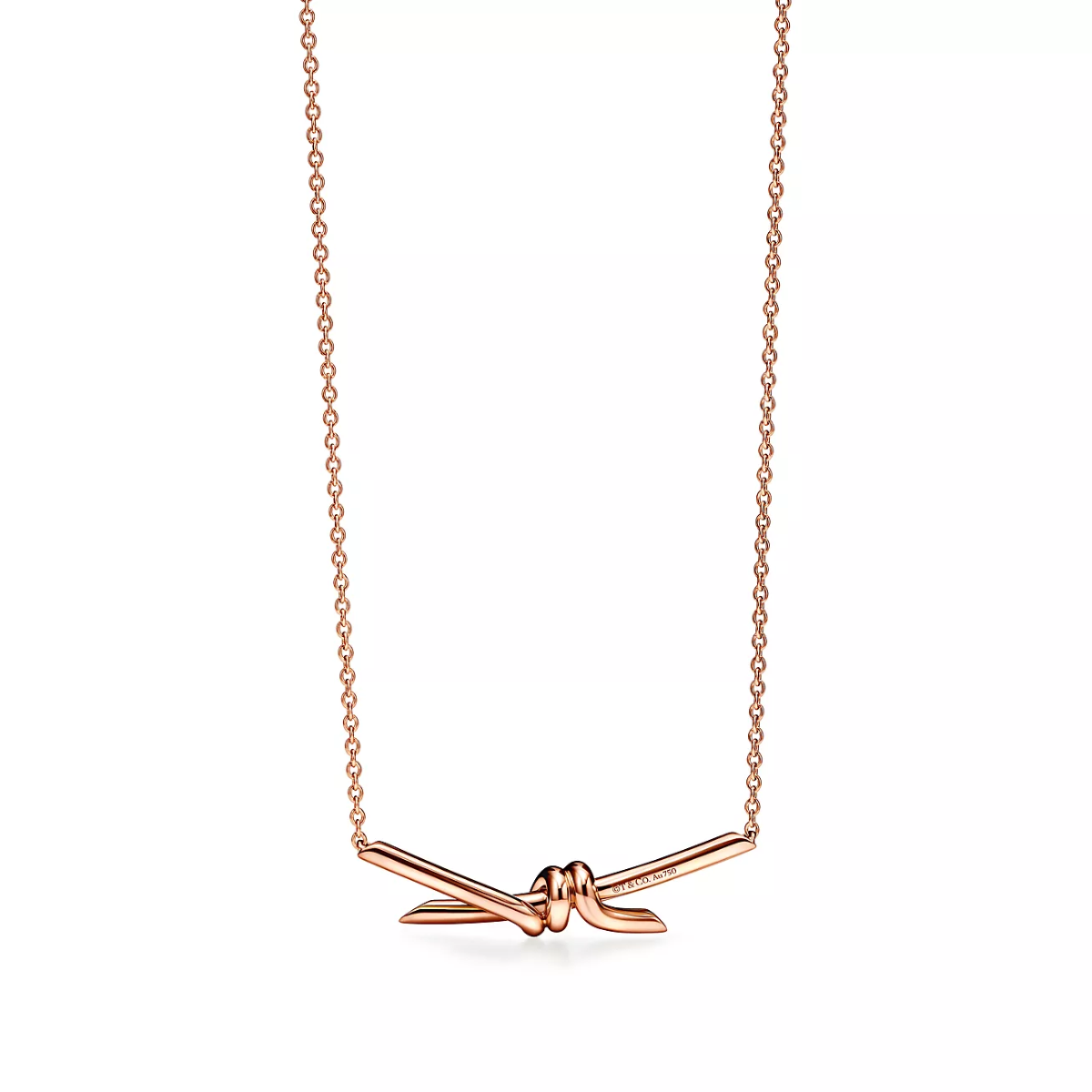 Colar Knot Nó Pingente - Ouro Rose