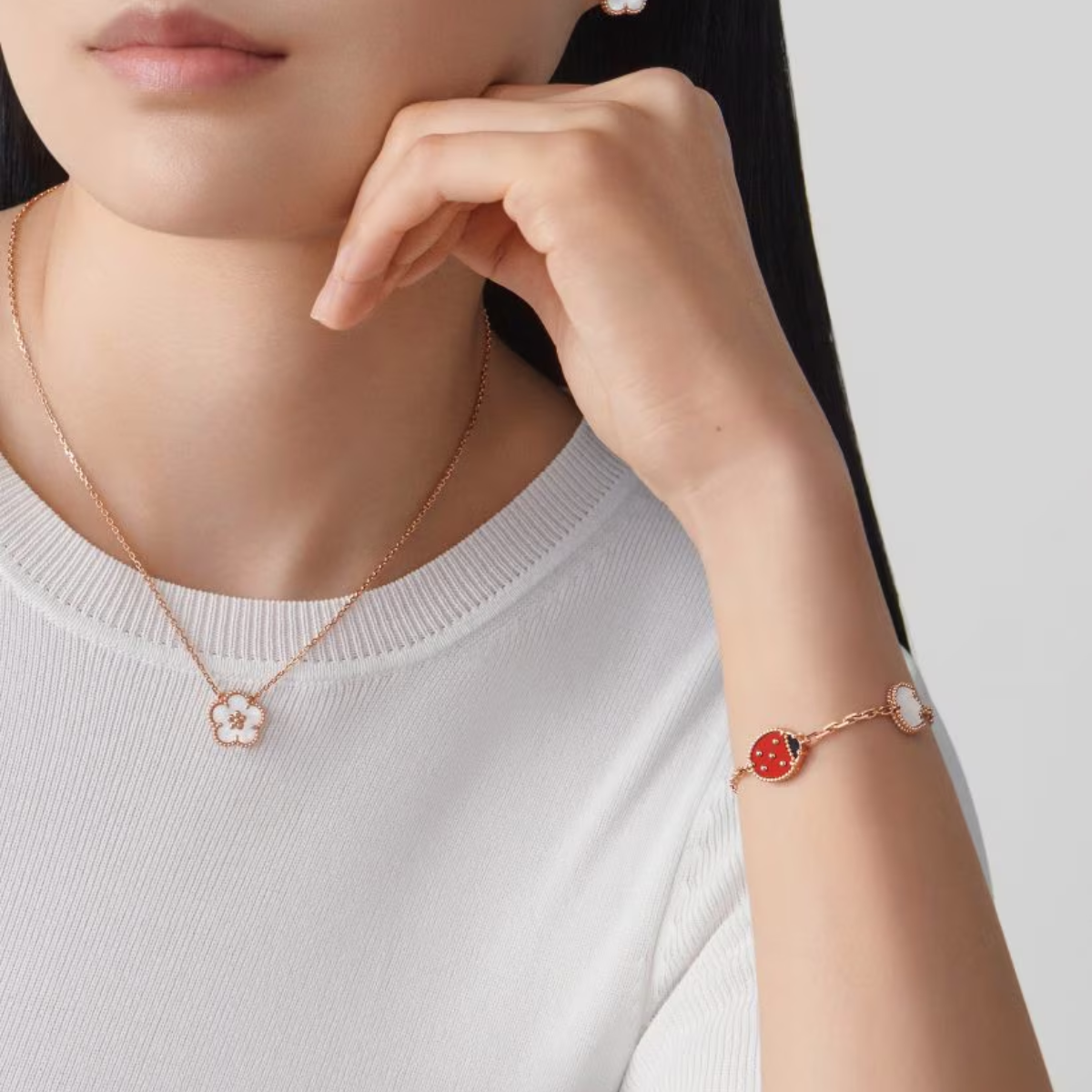 Pulseira VCA 5 Motivos Lucky Spring - Ouro Rose