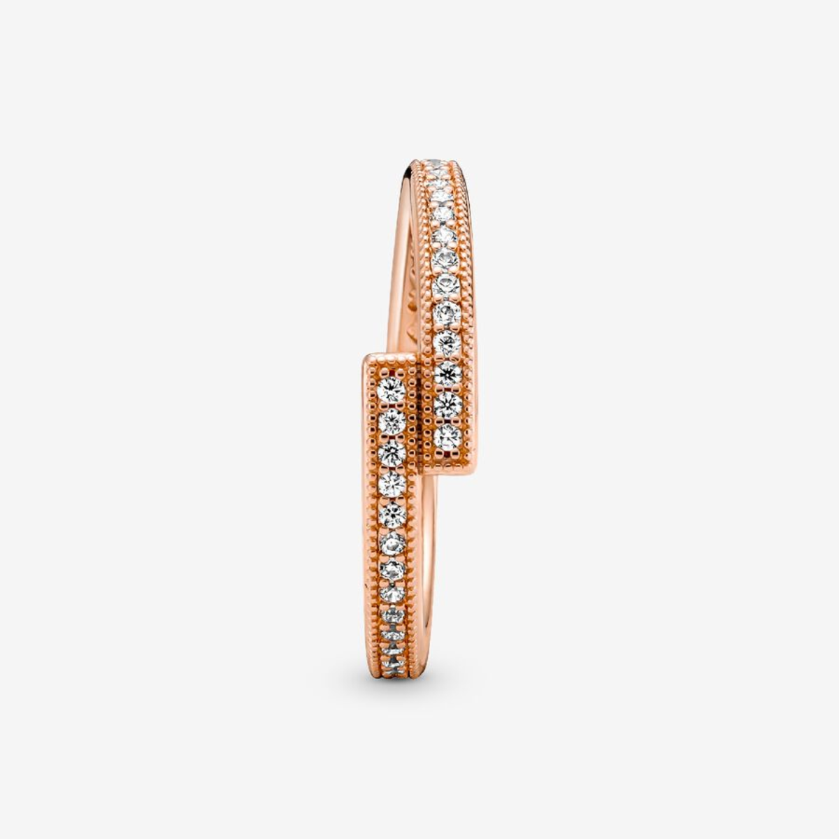 Anel Sobreposto Cravejado - Ouro Rose