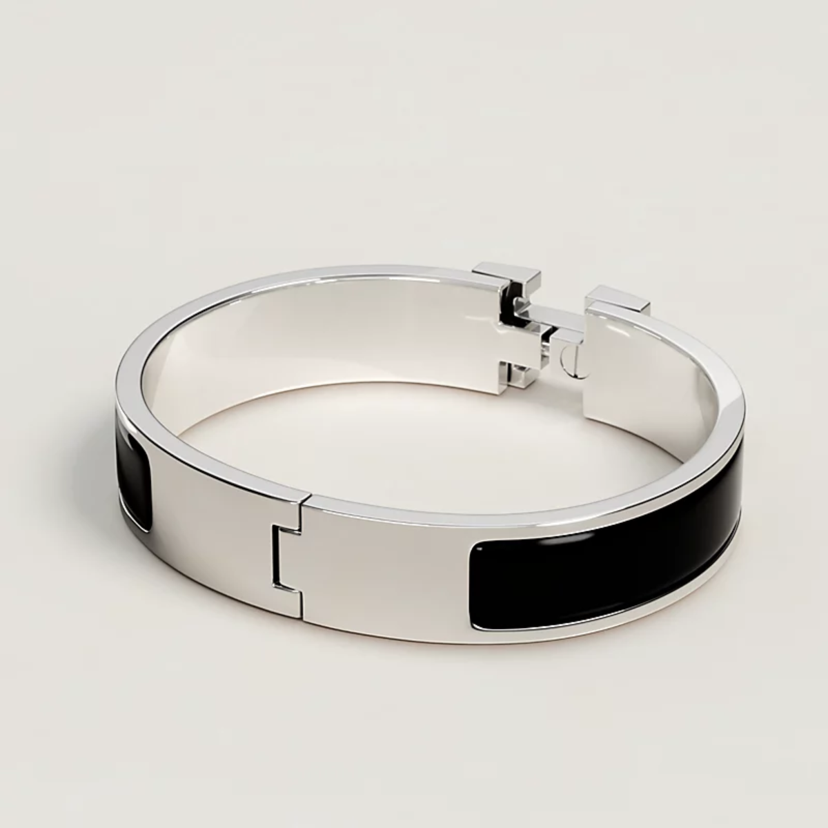 Pulseira Clic H Preto - Prata 925