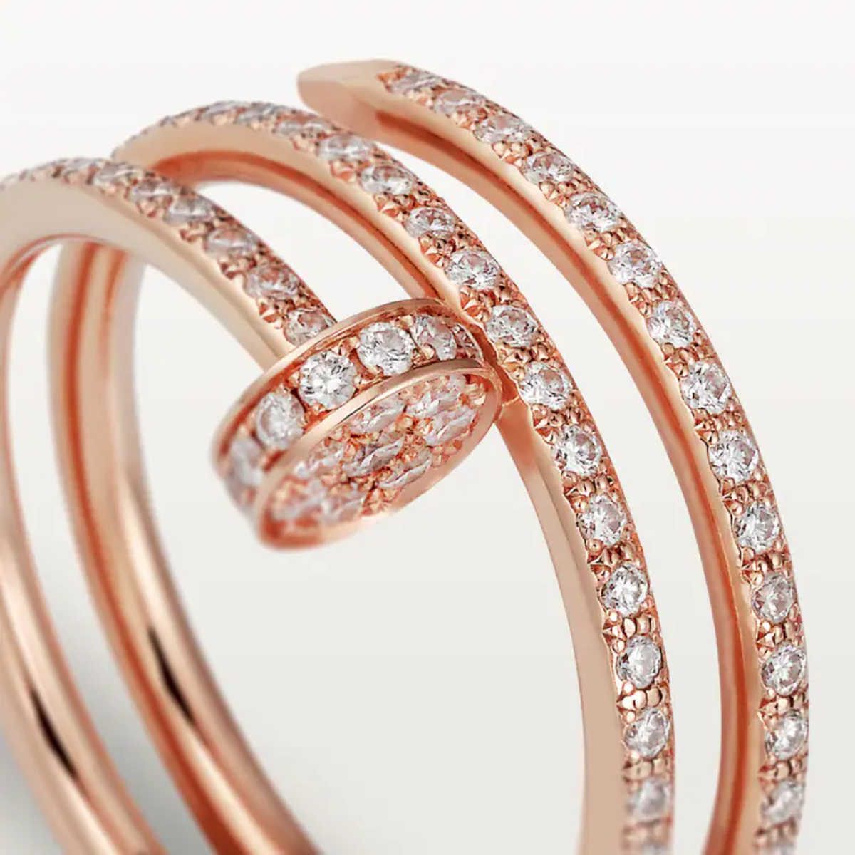 Anel Classic Triplo Prego Juste un Clou Cravejado - Ouro Rose