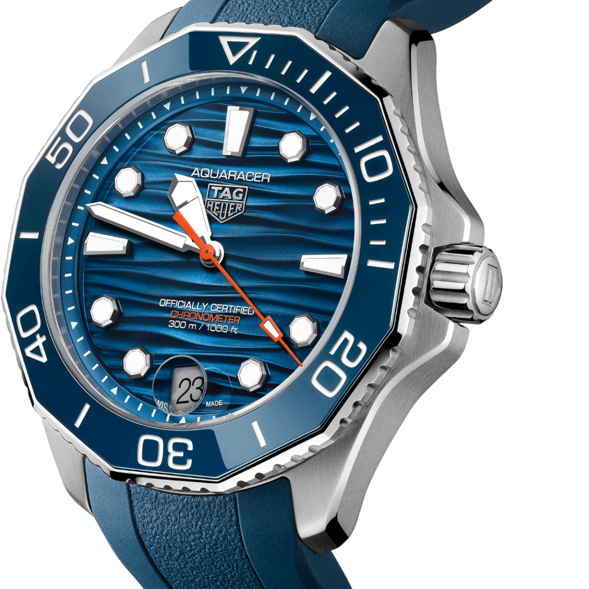 Relógio T.h Aquaracer Azul Professional 300 Date - Pulseira Borracha