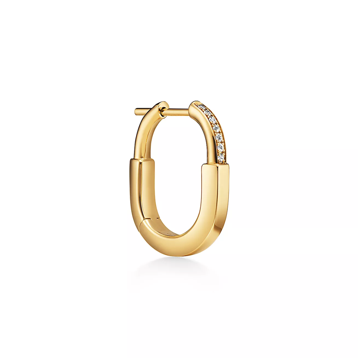 Brinco Lock Cadeado Cravejado - Ouro 18K