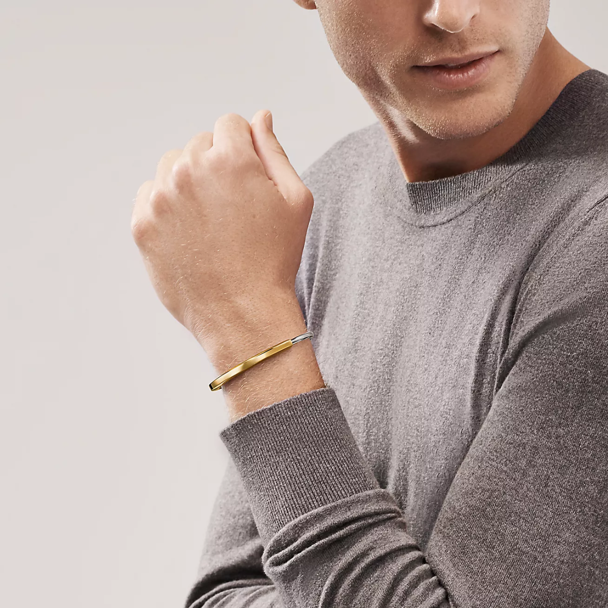 Bracelete Lock Cadeado Prata 925 com Ouro 18K