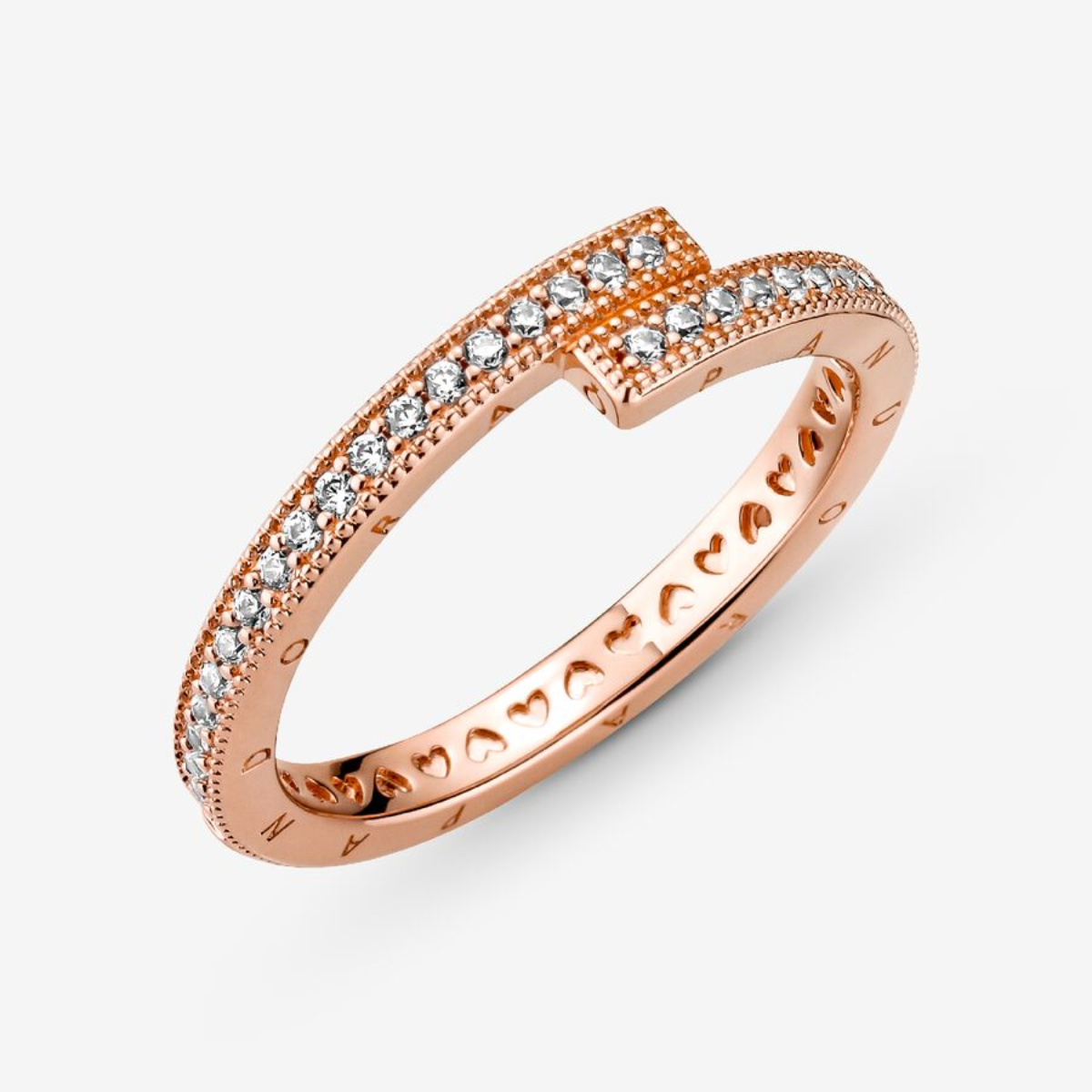 Anel Sobreposto Cravejado - Ouro Rose