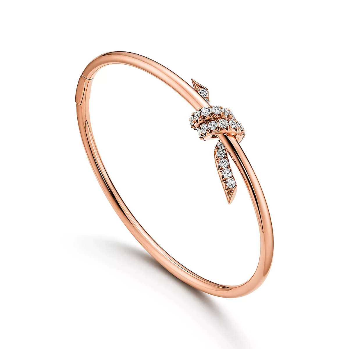 Bracelete Knot Nó Tiffany Cravejado - Ouro Rose