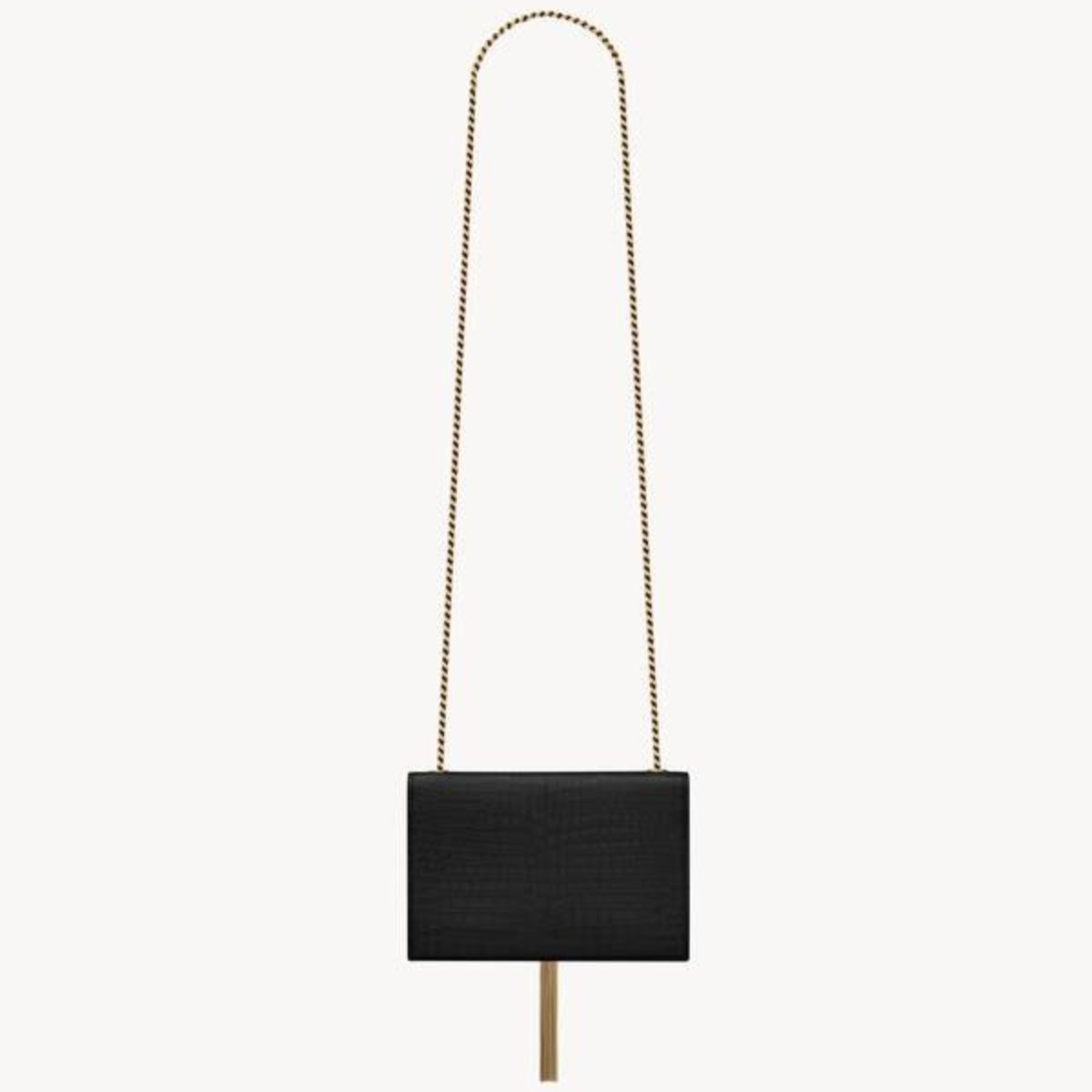 Bolsa YSL Kate Pequena detalhe Cassandre Couro Crocodilo