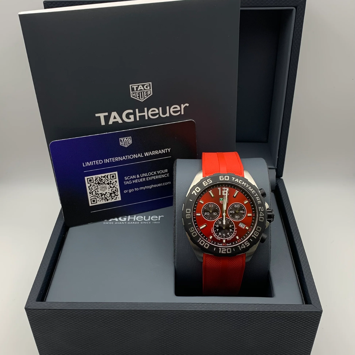 Relógio T.H Formula 1 Tachymetre Fundo Vermelho - Pulseira Borracha