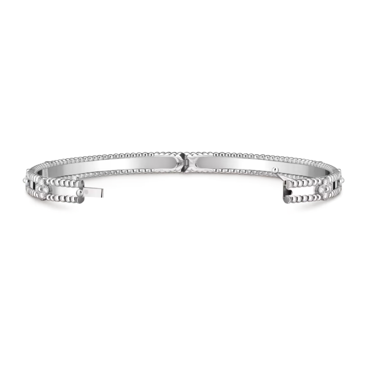 Bracelete Alhambra Trevos Perlee Signature - Prata 925