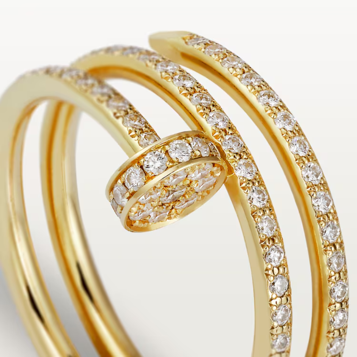 Anel Classic Triplo Prego Juste un Clou Cravejado - Ouro 18K