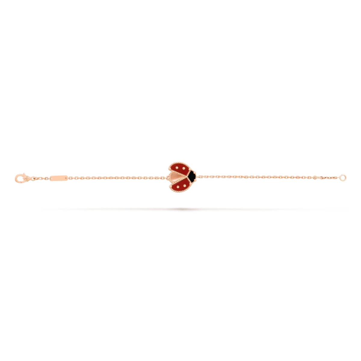 Pulseira VCA Lucky Spring Joaninha com Asas Abertas - Ouro Rose