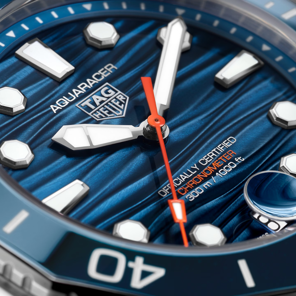 Relógio T.h Aquaracer Azul Professional 300 Date - Pulseira Borracha