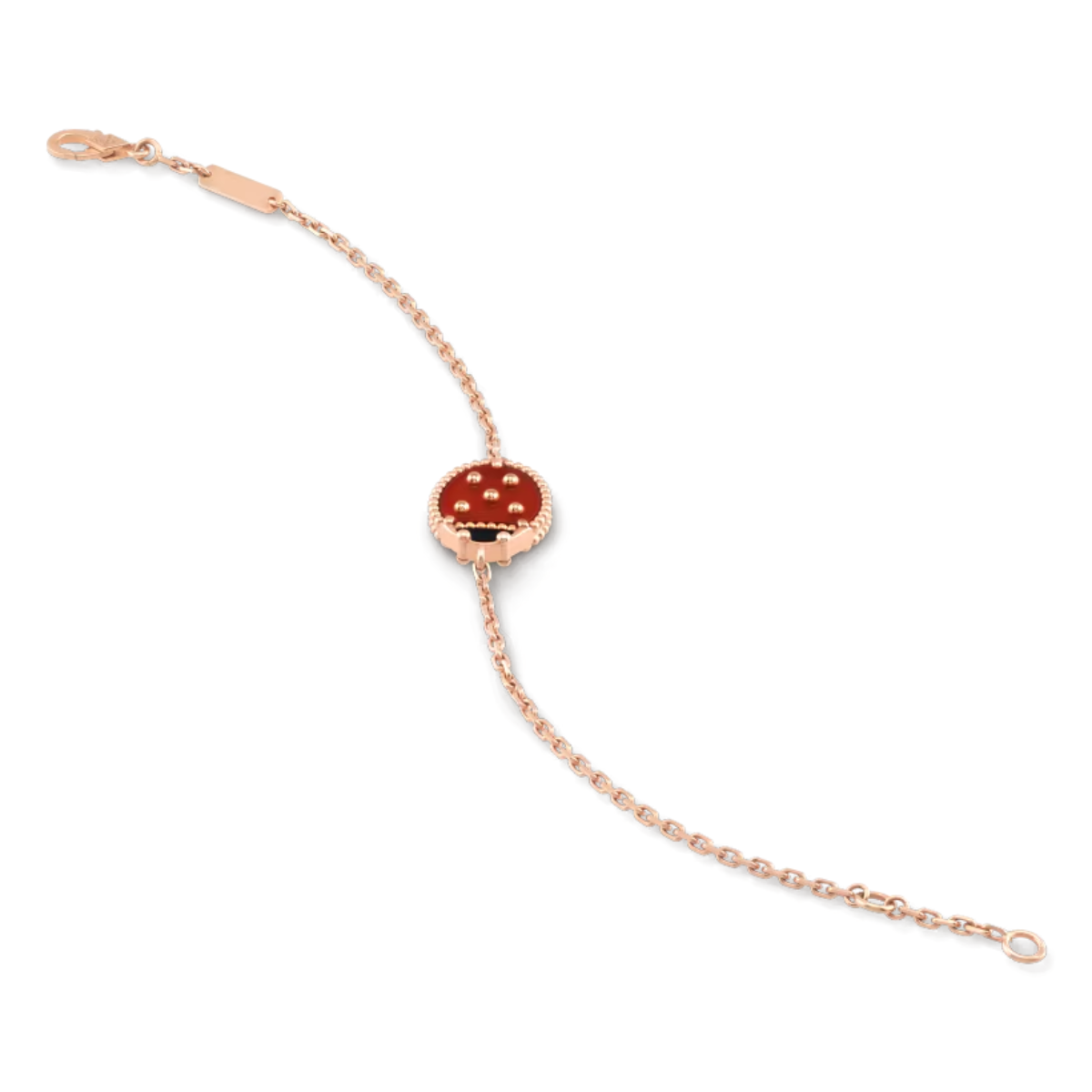 Pulseira VCA Lucky Spring Joaninha com Asas Fechadas - Ouro Rose