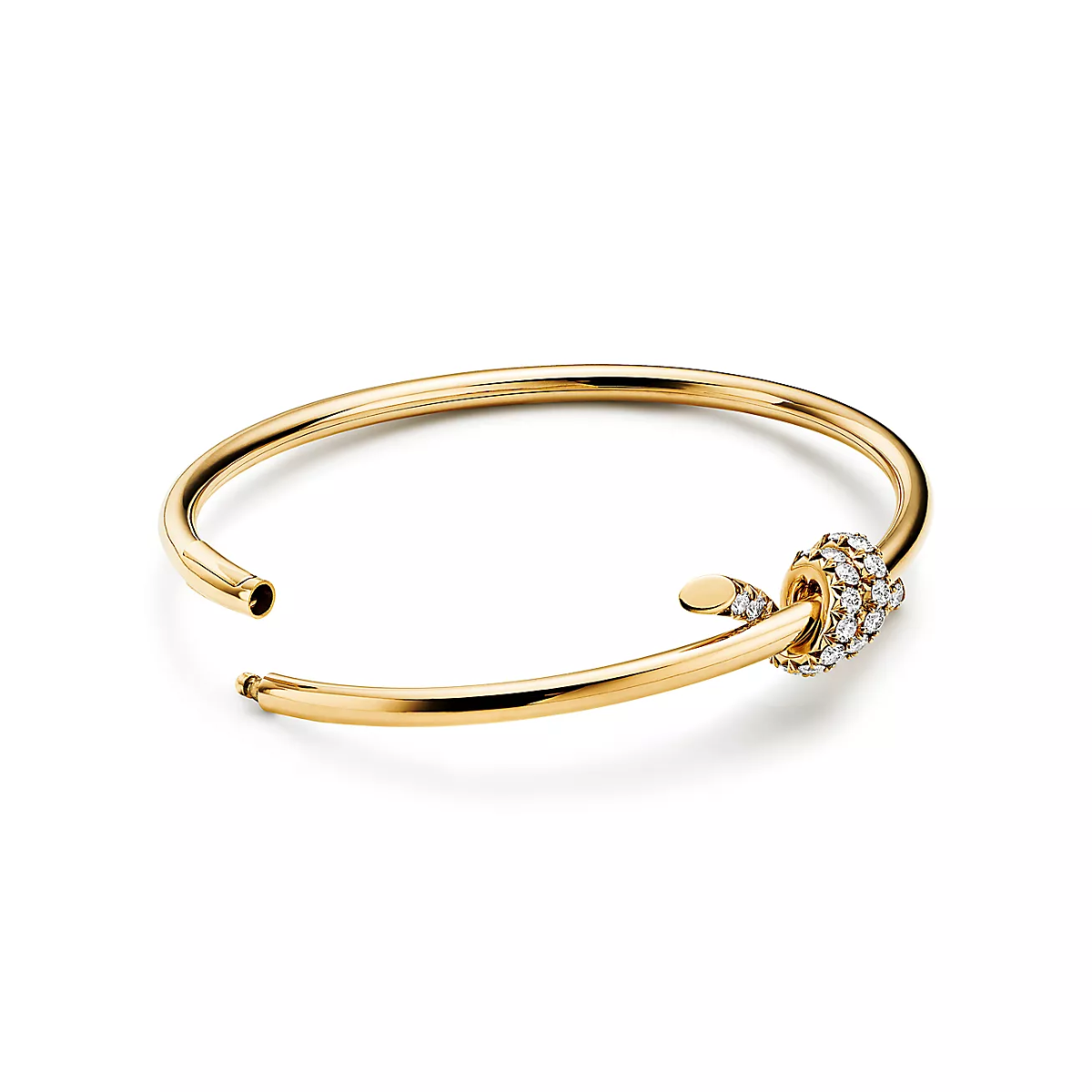 Bracelete Knot Nó Tiffany Cravejado - Ouro 18K