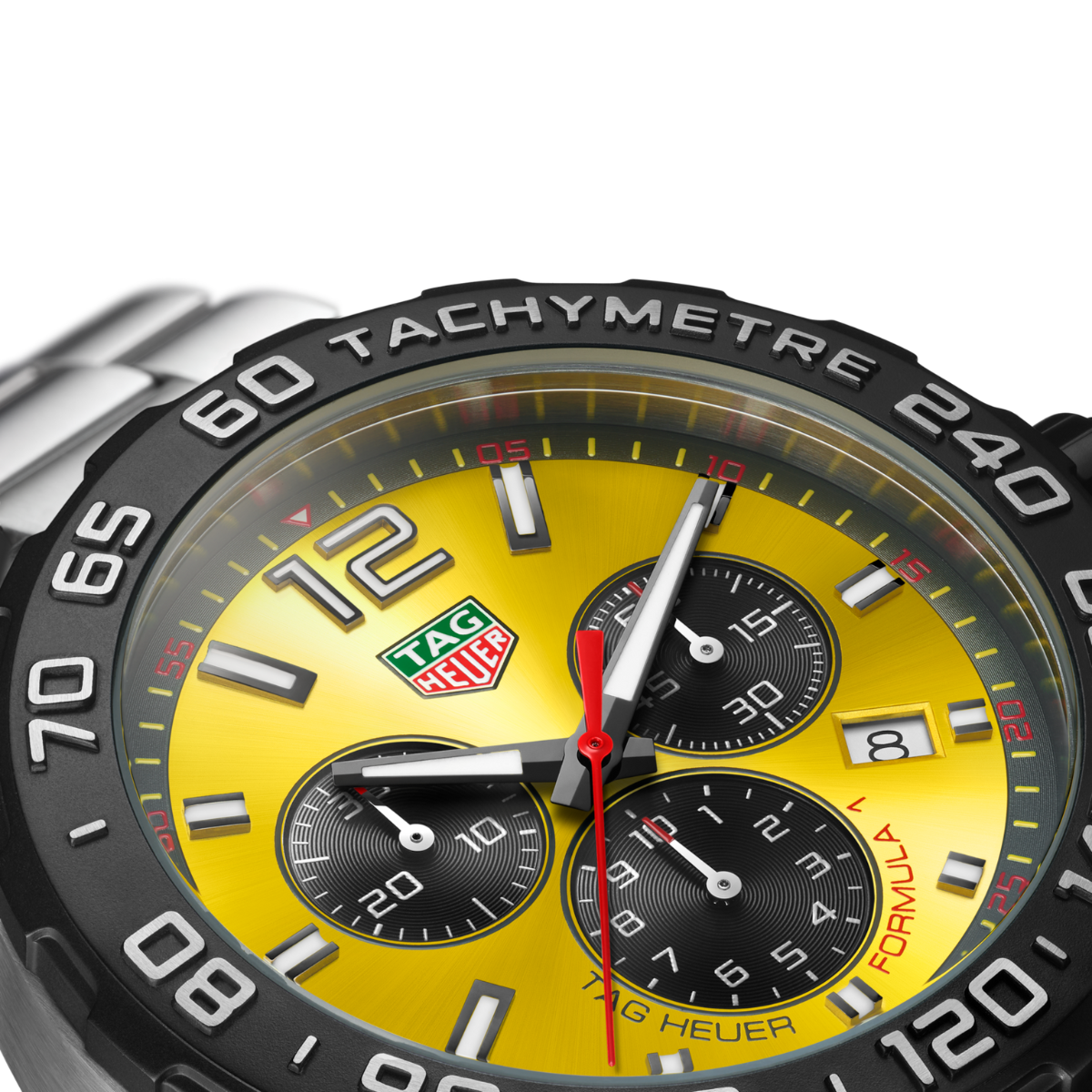 Relógio T.H Formula 1 Tachymetre Fundo Amarelo