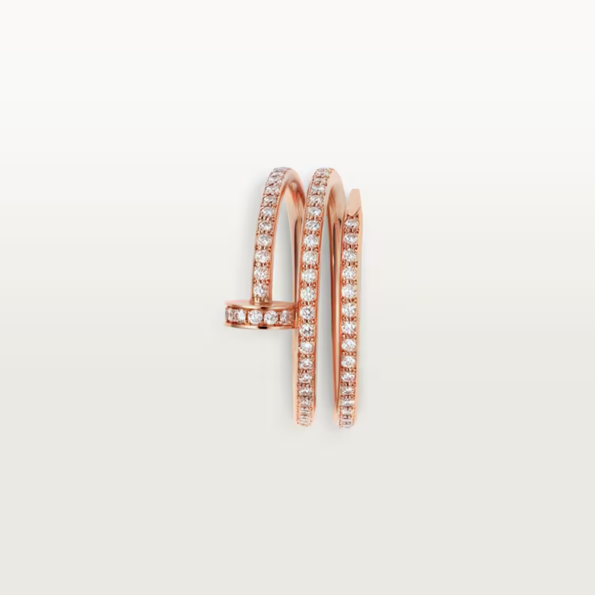 Anel Classic Triplo Prego Juste un Clou Cravejado - Ouro Rose