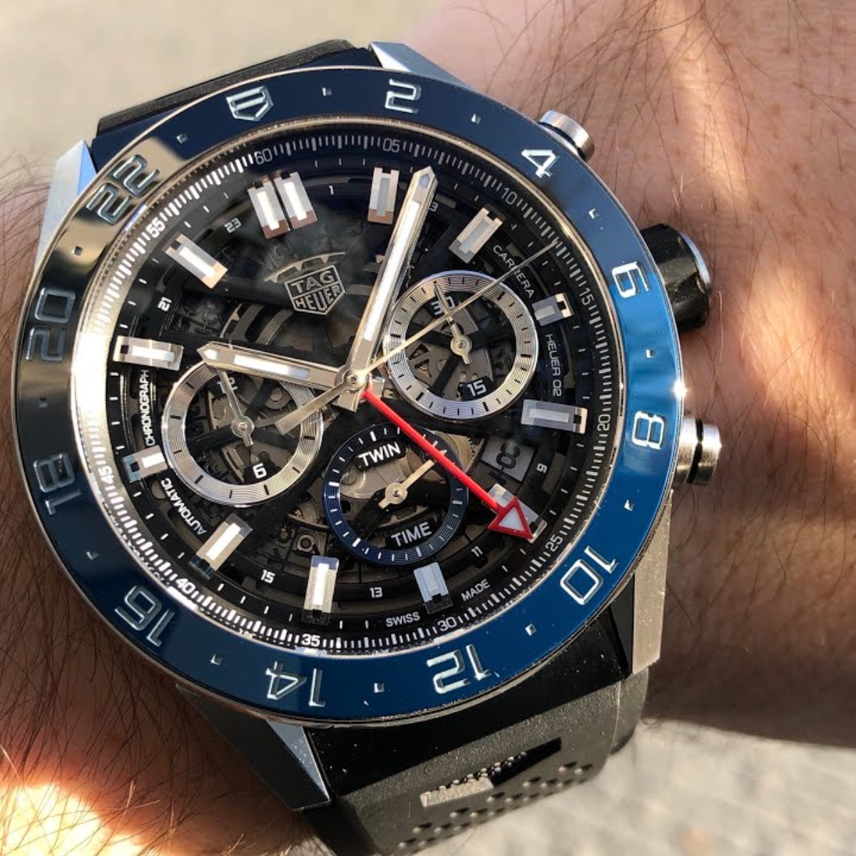 Relógio T.H Carrera GMT Twin Time Azul e Preto