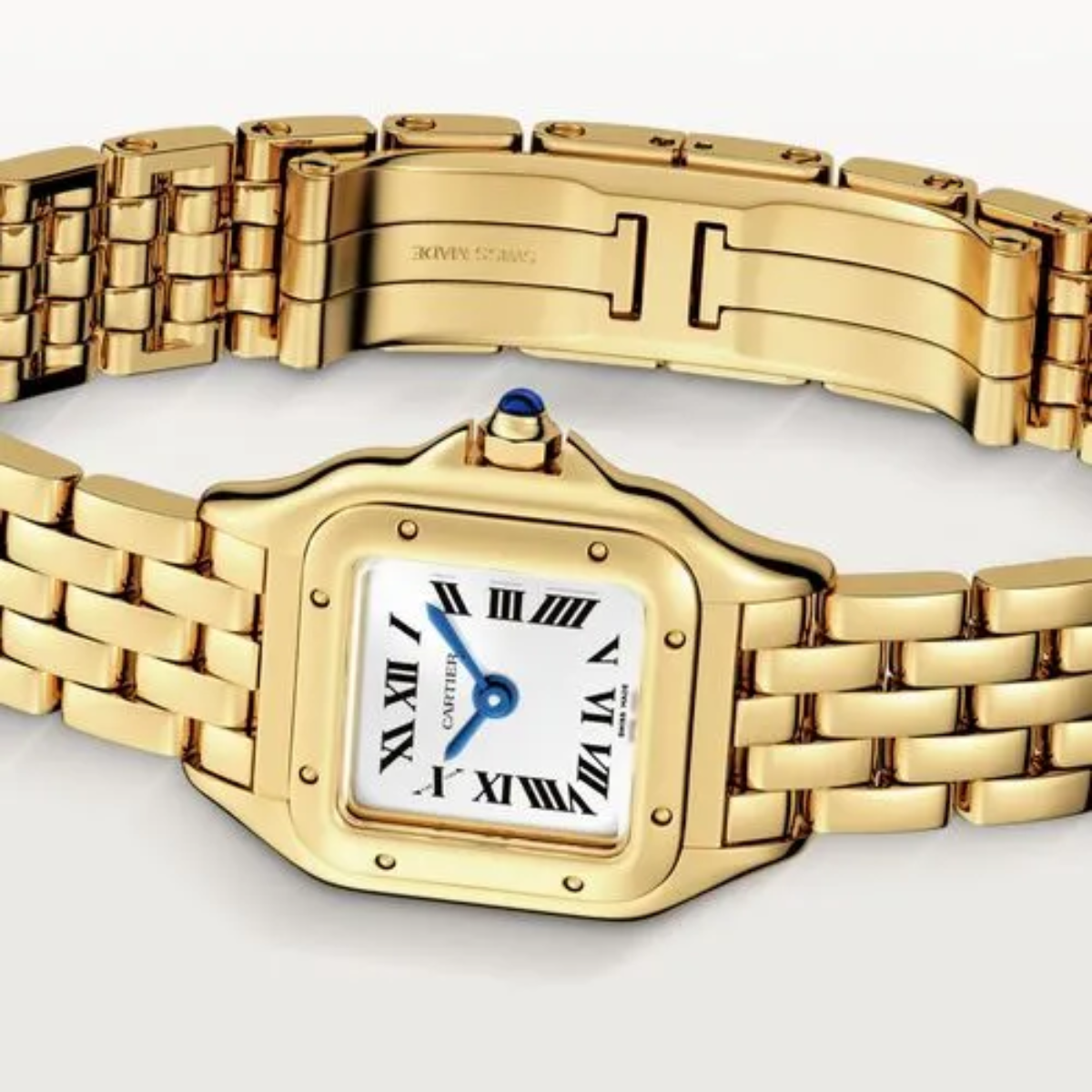 Relógio Mini Panthère Quadrado Dourado