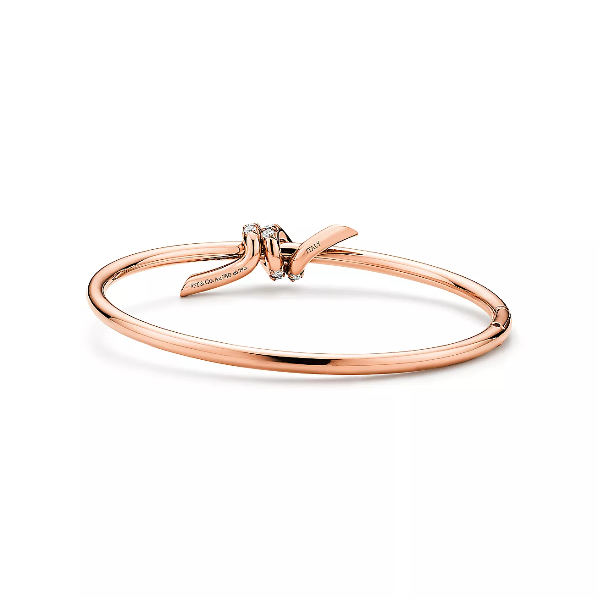 Bracelete Knot Nó Tiffany Cravejado - Ouro Rose