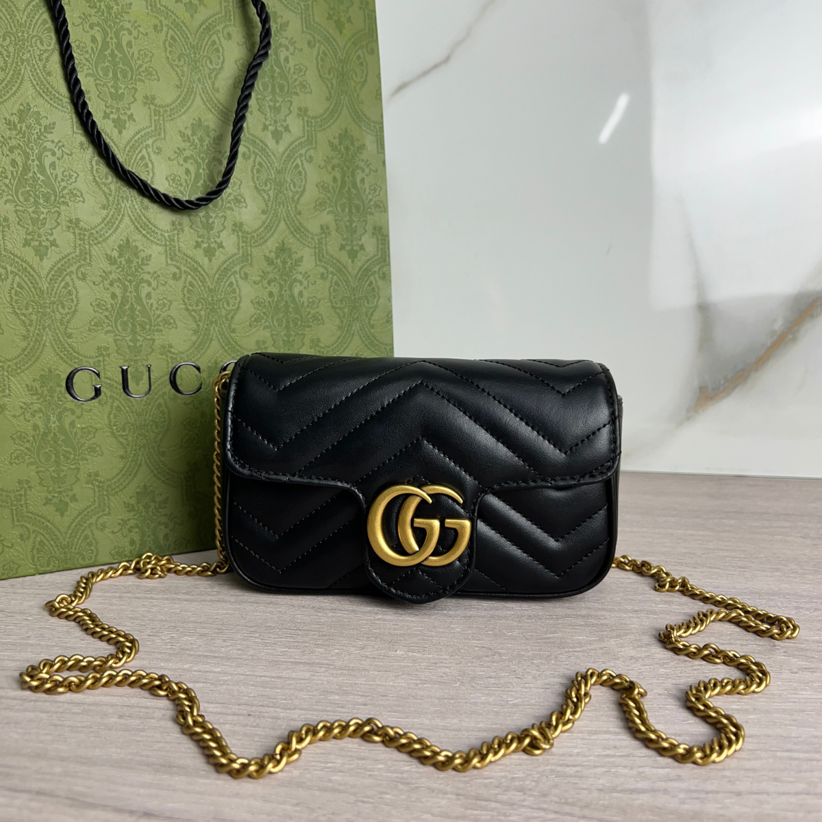 Bolsa Mini Marmont Preto