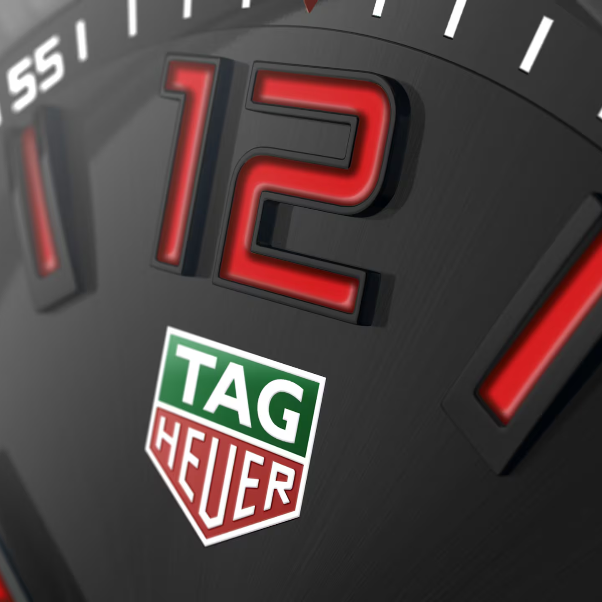 Relógio T.H Formula 1 Date Fundo Preto Ponteiro Vermelho