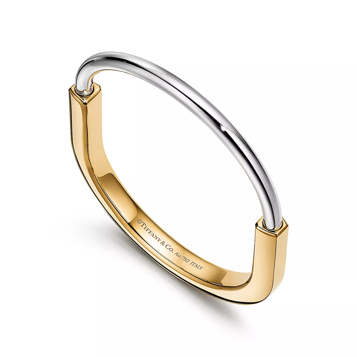 Bracelete Lock Cadeado Prata 925 com Ouro 18K